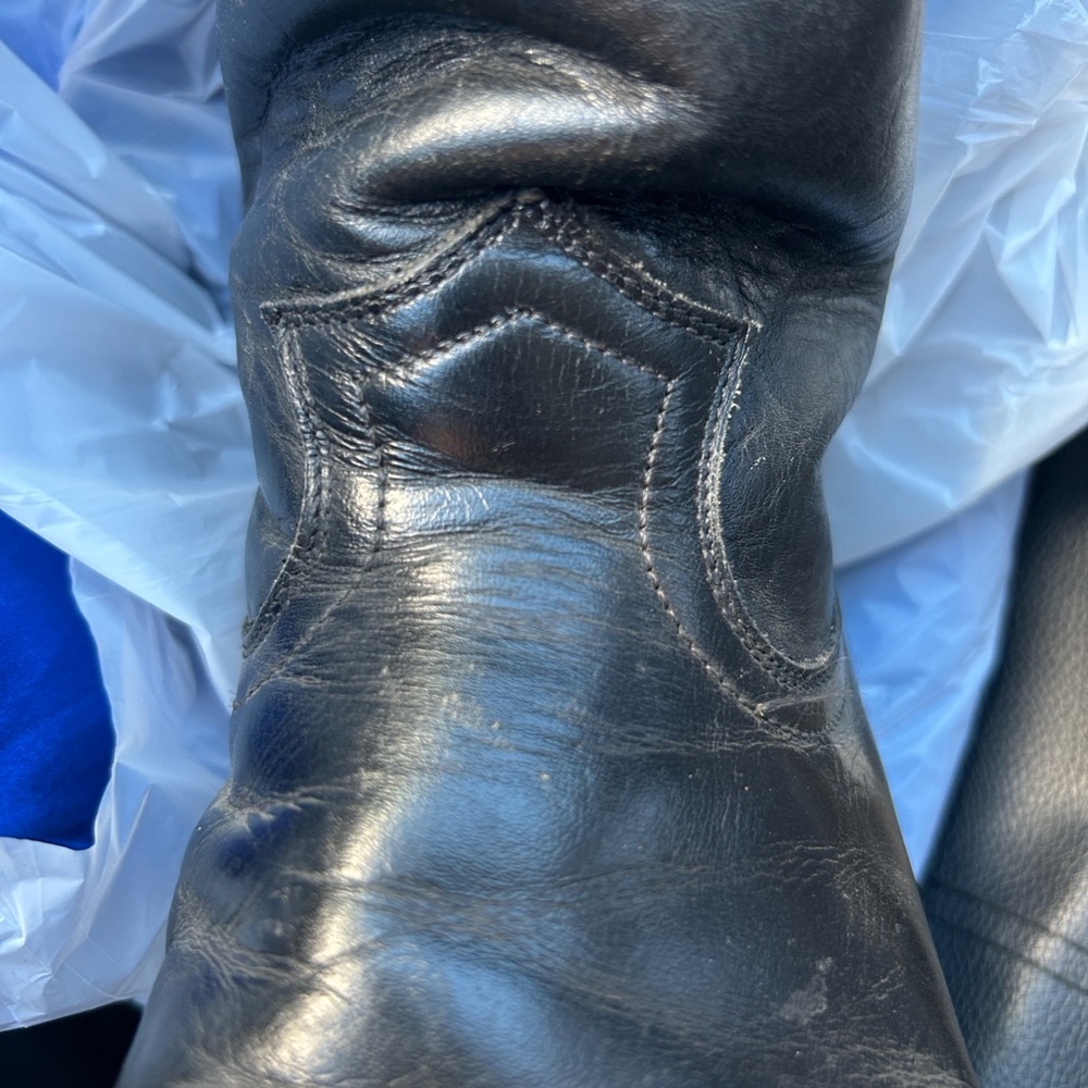 Justin Boots Black men’s classic roper black Leather Cowboy Boots - Picture 3 of 5